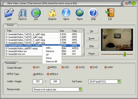 The Screenshot of Ultra Video Joiner
