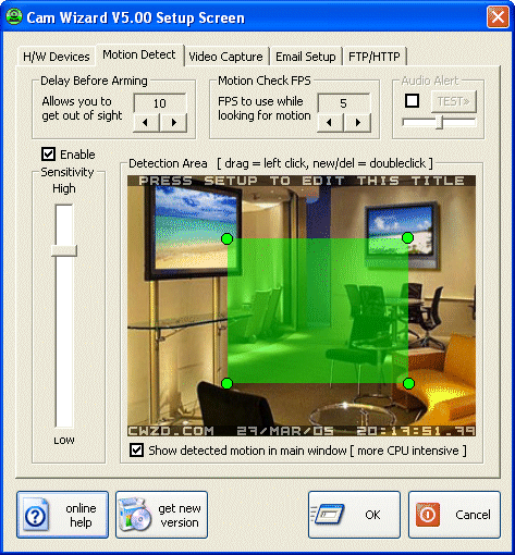 The Screenshot of Cam Wizard.