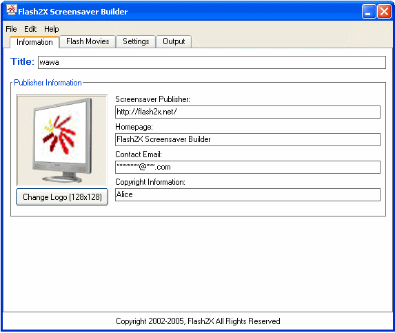 Flash2X Screensaver Builder
