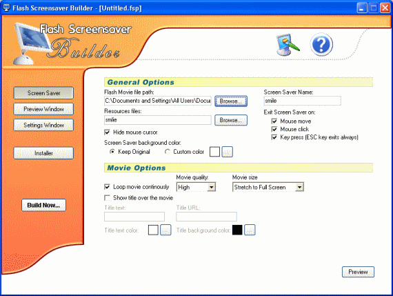 Flash Screen Saver Builder