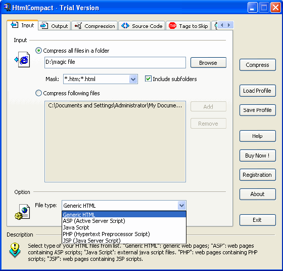 reduce web page size - HTMLCompact