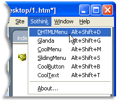Integrate with Dreamweaver--DHTMLMenu screenshot