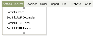 Auto scroll long popup menus--screenshot DHTMLMenu