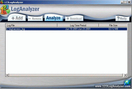 The Screenshot of 123LogAnalyzer.