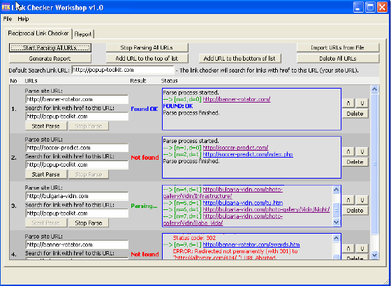 The Screenshot of Link Checker Workshop