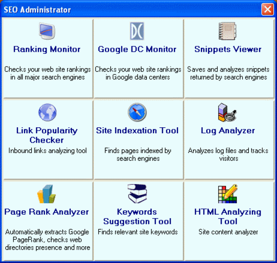 The Screenshot of Seo Administrator Expert Edition