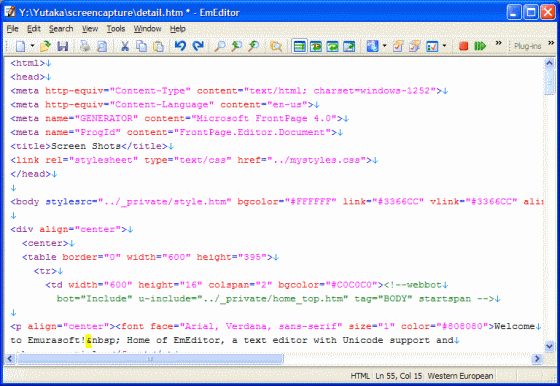 The Screenshot of HTML Editor