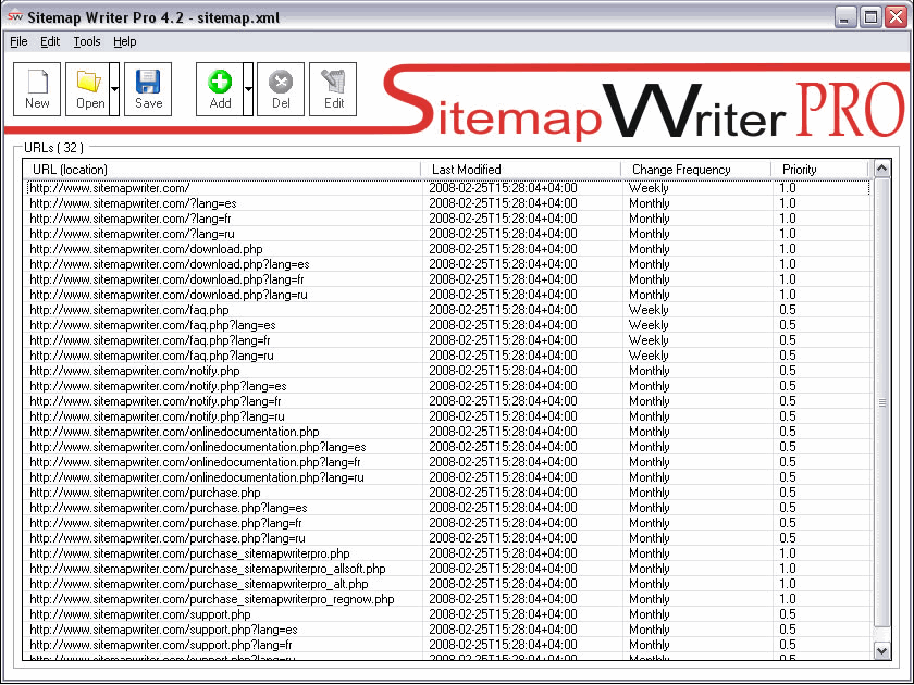 Sitemap Writer Pro