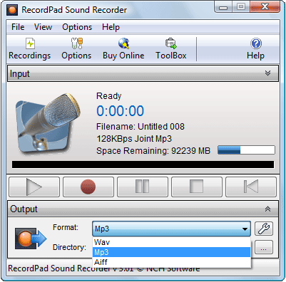 RecordPad Sound Recorder for Linux