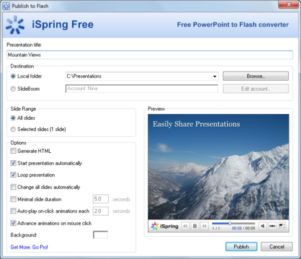 iSpring Free PowerPoint to Flash Converter