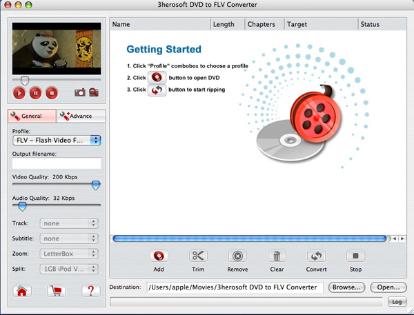 3herosoft DVD to FLV Converter for Mac