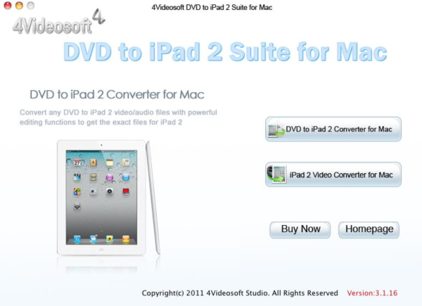 4Videosoft DVD to iPad 2 Suite for Mac