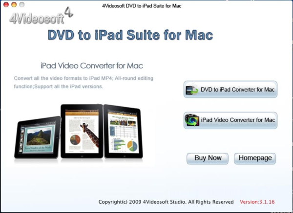 4Videosoft DVD to iPad Suite for Mac
