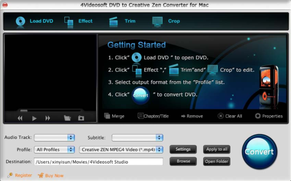 4Videosoft Mac DVD CreativeZen Converter