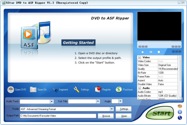 5Star DVD to ASF Ripper