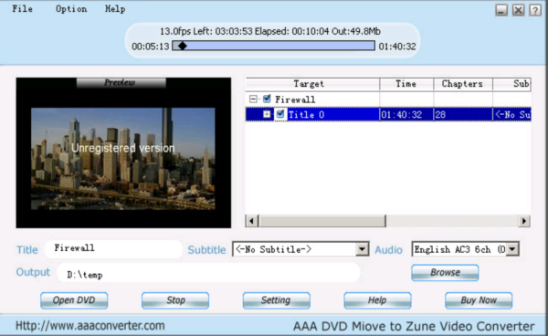 AAA DVD To Zune Converter