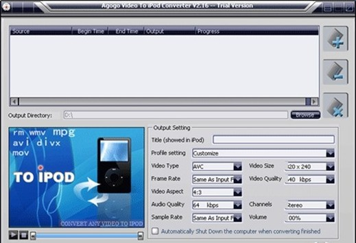 Agogo Video to iPod converter