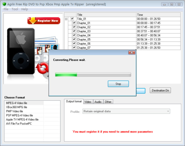 Agrin Free Rip DVD to Psp Xbox Ripper