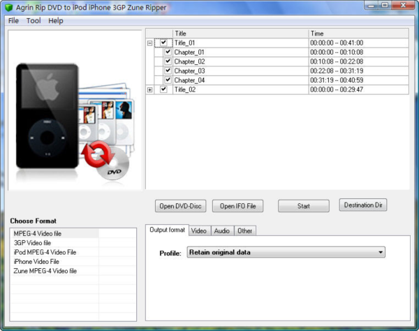 Agrin Rip DVD to iPod iPhone 3GP Ripper