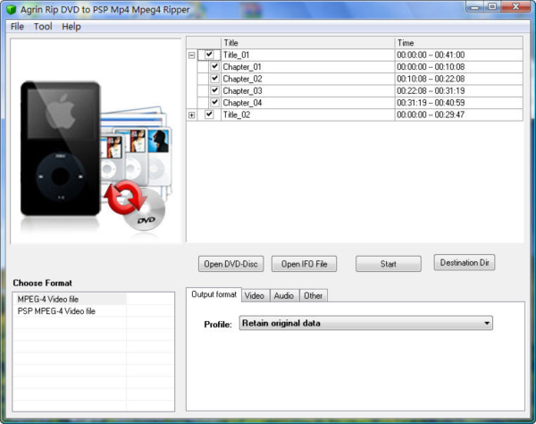 Agrin Rip DVD to PSP Mp4 Mpeg4 Ripper