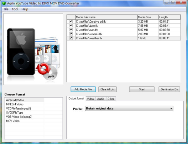 Agrin YouTube Video to DIVX MOV Convert