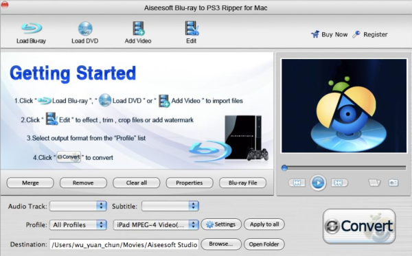 Aiseesoft Blu-ray to PS3 Ripper for Mac