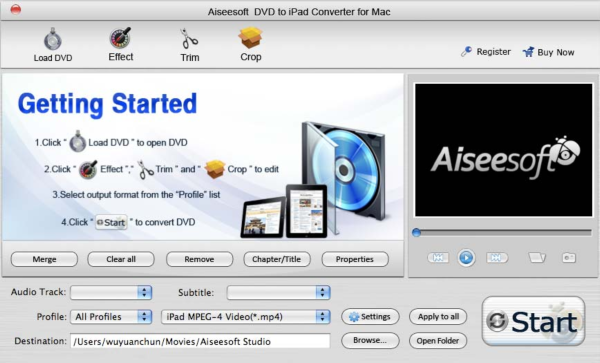 Aiseesoft DVD to iPad Converter for Mac