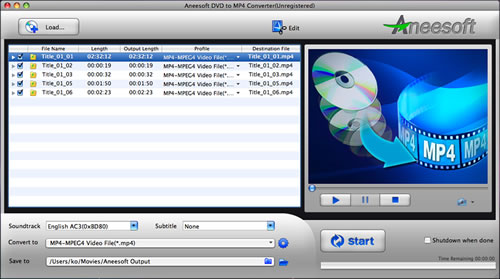 Aneesoft DVD to MP4 Converter for Mac