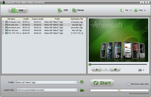 Aneesoft Free Nokia Video Converter 