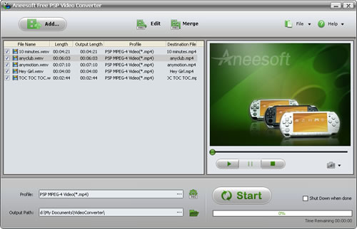 Aneesoft Free PSP Video Converter