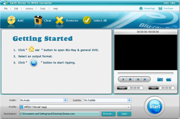 Earth Bluray To MPEG Converter