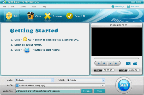 Earth Bluray To PSP Converter