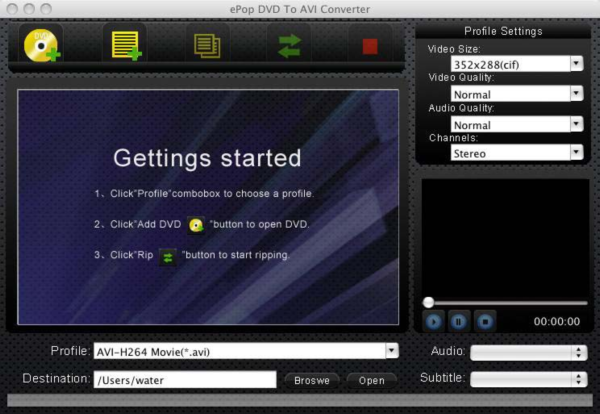ePopsoft DVD to AVI Converter for Mac