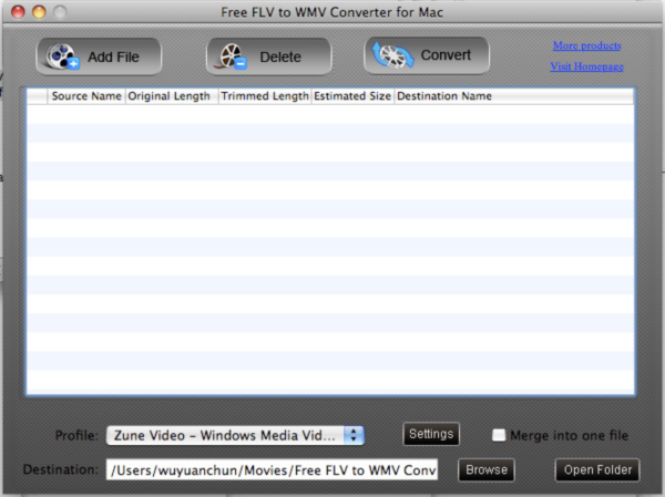 Free FLV to WMV Converter for Mac