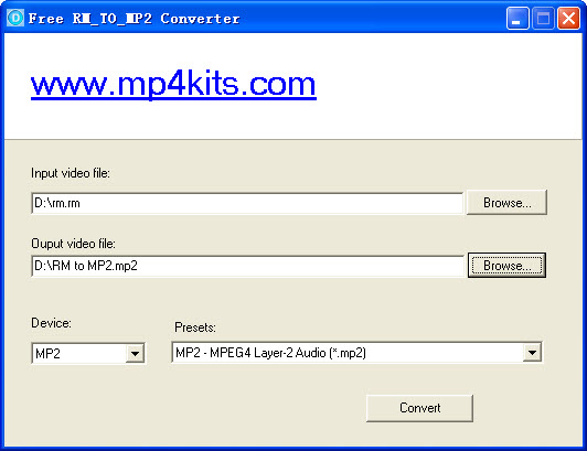 Free RM to MP2 Converter