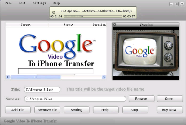 Google Video to iPhone Transfer