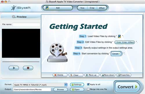 iSkysoft Apple TV Video Converter for Mac
