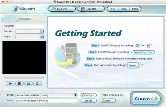 iSkysoft DVD to iPhone 3G Converter for Mac