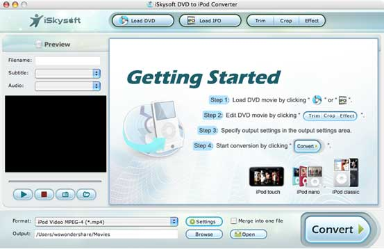 iSkysoft DVD to iPod touch Converter for Mac