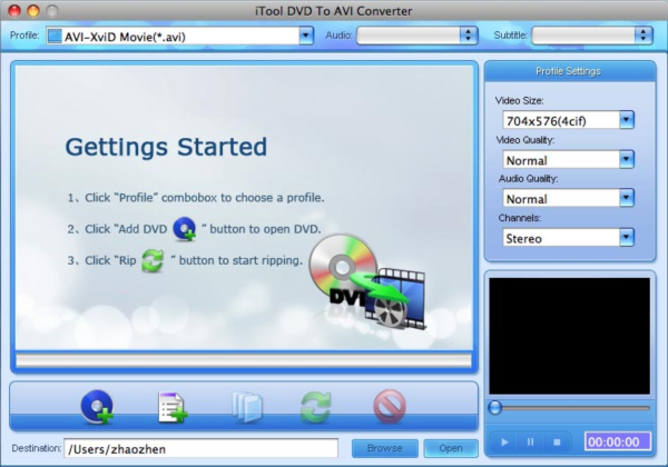 iTool DVD to AVI Converter for MAC