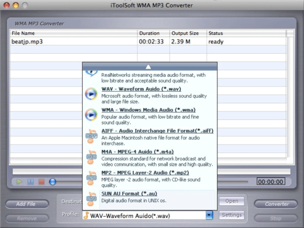 iToolsoft WMA MP3 Converter for Mac