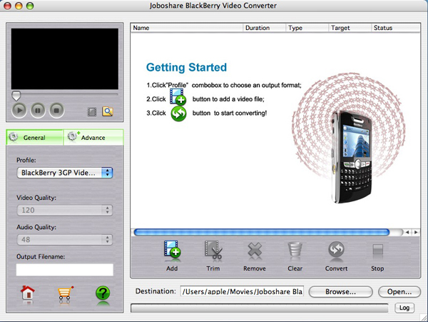 Joboshare BlackBerry Video Converter for Mac