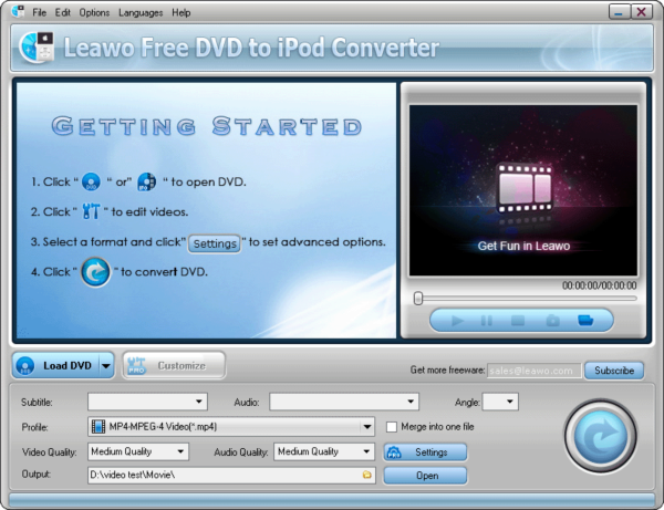 Leawo Free DVD to iPod Converter