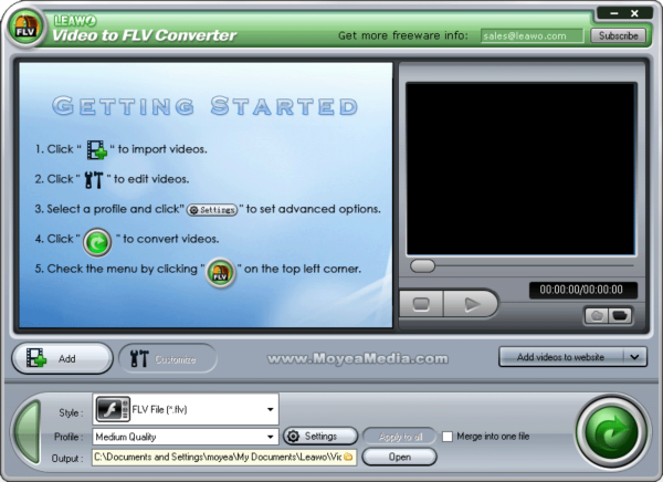 Leawo Free Video to FLV Converter
