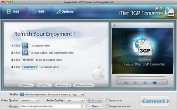 Leawo Mac 3GP Converter