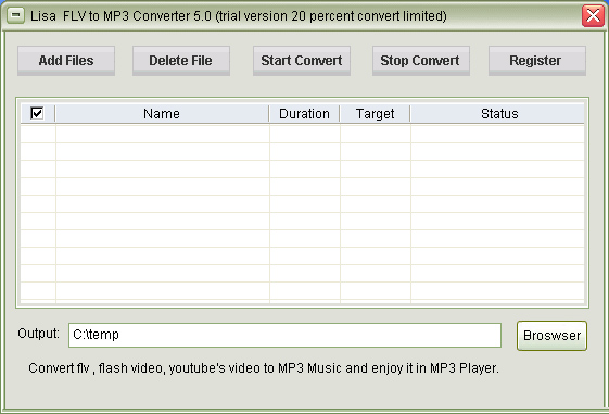 lisasoft Flv music to mp3 music Converter