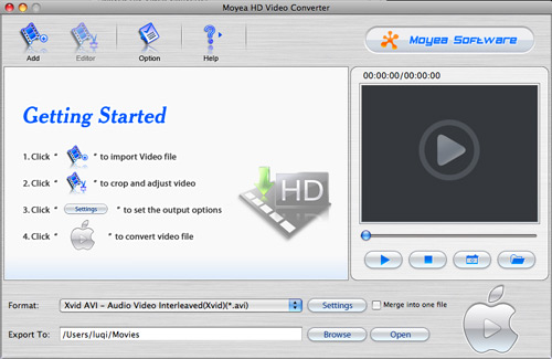 Moyea HD Video Converter for Mac