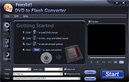 PeonySoft DVD to Flash Converter