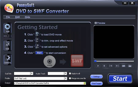 PeonySoft DVD to SWF Converter