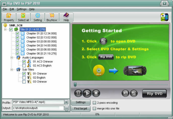Rip DVD to PSP 2010